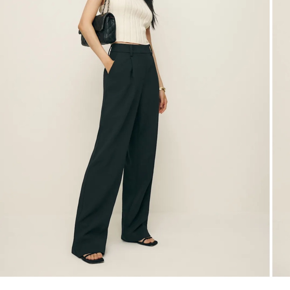 Reformation Alex trousers Elegant Black Women's Wide-Leg Pants